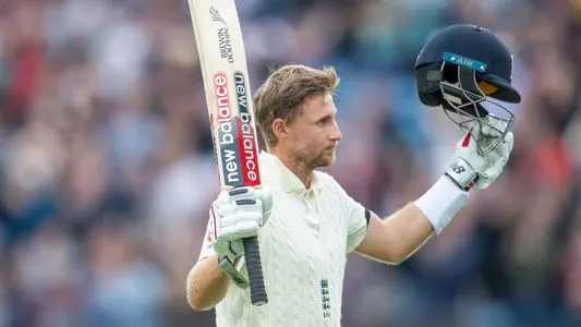 England's Joe Root thanks the fans and supporters for their support after being bowled for 121 by India's Jasprit Bumrah