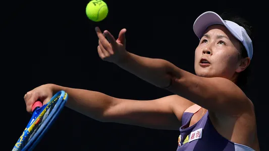 Peng Shuai in action during the Australian Open tennis tournament in Melbourne, Australia, Jan 21, 2020