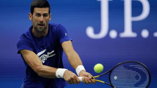 Novak Djokovic practices ahead of the US Open Championships 2021, USTA National Tennis Center, Flushing Meadows, New York, USA, August 29, 2021