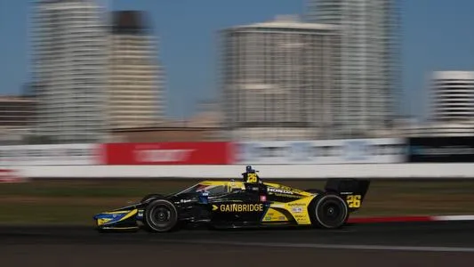 Colton Herta driving at the Firestone Grand Prix of St. Petersburg. February, 2022. Photo courtesy: NTT INDYCAR SERIES / Chris Owens.