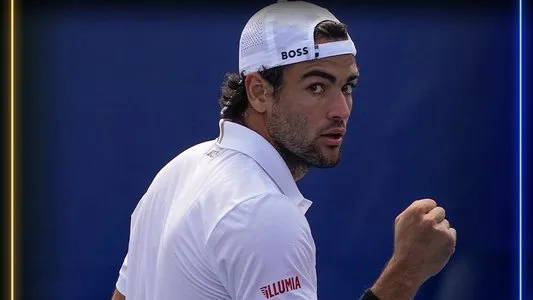 Matteo Berrettini during his second-round match against Hugo Grenier (not pictured). US Open, New York. August 31, 2022. Photo Courtesy: USTA.
