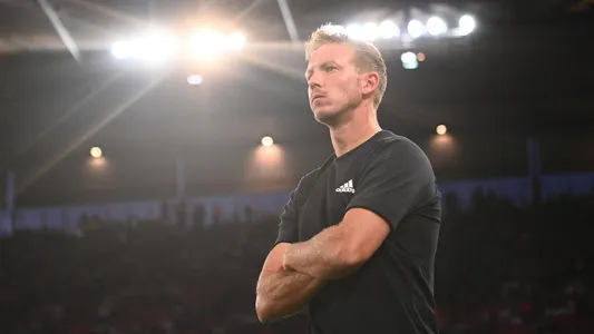KOELN, GERMANY - AUGUST 28 2022: Julian Nagelsmann. The football match of DFB-Pokal Viktoria Koeln vs FC Bayern Munich — Photo by vitaliivitleo