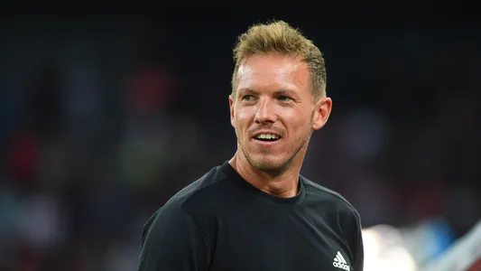 Julian Nagelsmann. The football match of DFB-Pokal Viktoria Koeln vs FC Bayern Munich — Photo by vitaliivitleo