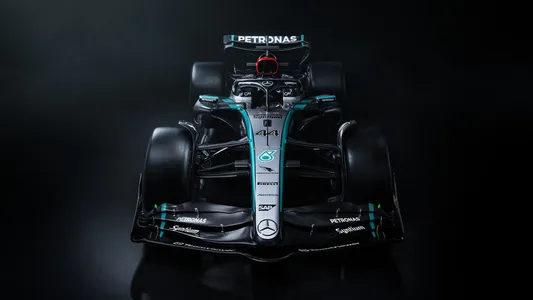 Mercedes-AMG W15 E PERFORMANCE - Lewis Hamilton - Front High. February 14, 2024. Image courtesy:Mercedes-Benz Media.