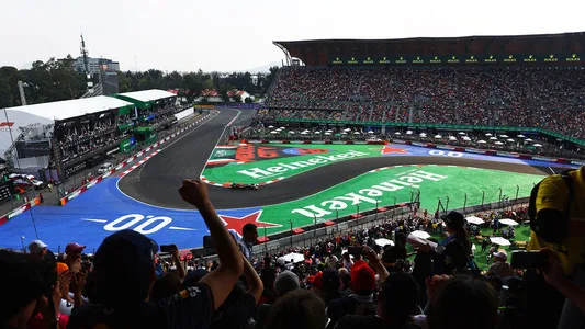 Fans show their support during qualifying for the F1 GP of Mexico at Autodromo Hermanos Rodriguez. October 26, 2024 in Mexico City, Mexico. Photo credit: Mark Thompson/Getty Images/Red Bull Content Pool.