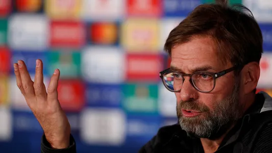 Liverpool manager Juergen Klopp during the press conference