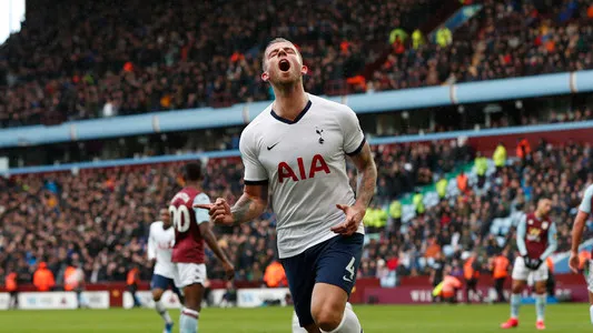 Toby Alderweireld in Action for Tottenham Hotspur Against Aston Villa