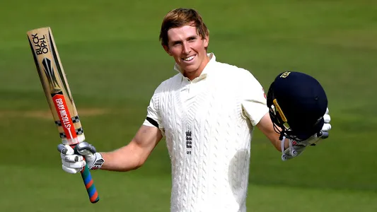 England's Zak Crawley celebrates his century during day one of the third Test match at the Ageas Bowl, Southampton