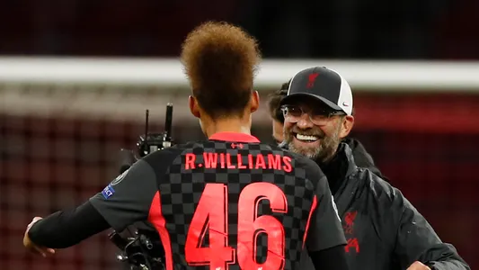 Liverpool Youngster Rhys Williams and Manager Jurgen Klop