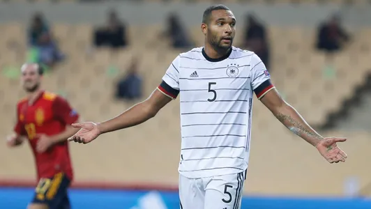 Germany's Jonathan Tah, reacts during the UEFA Nations League soccer match between Spain and Germany in Seville