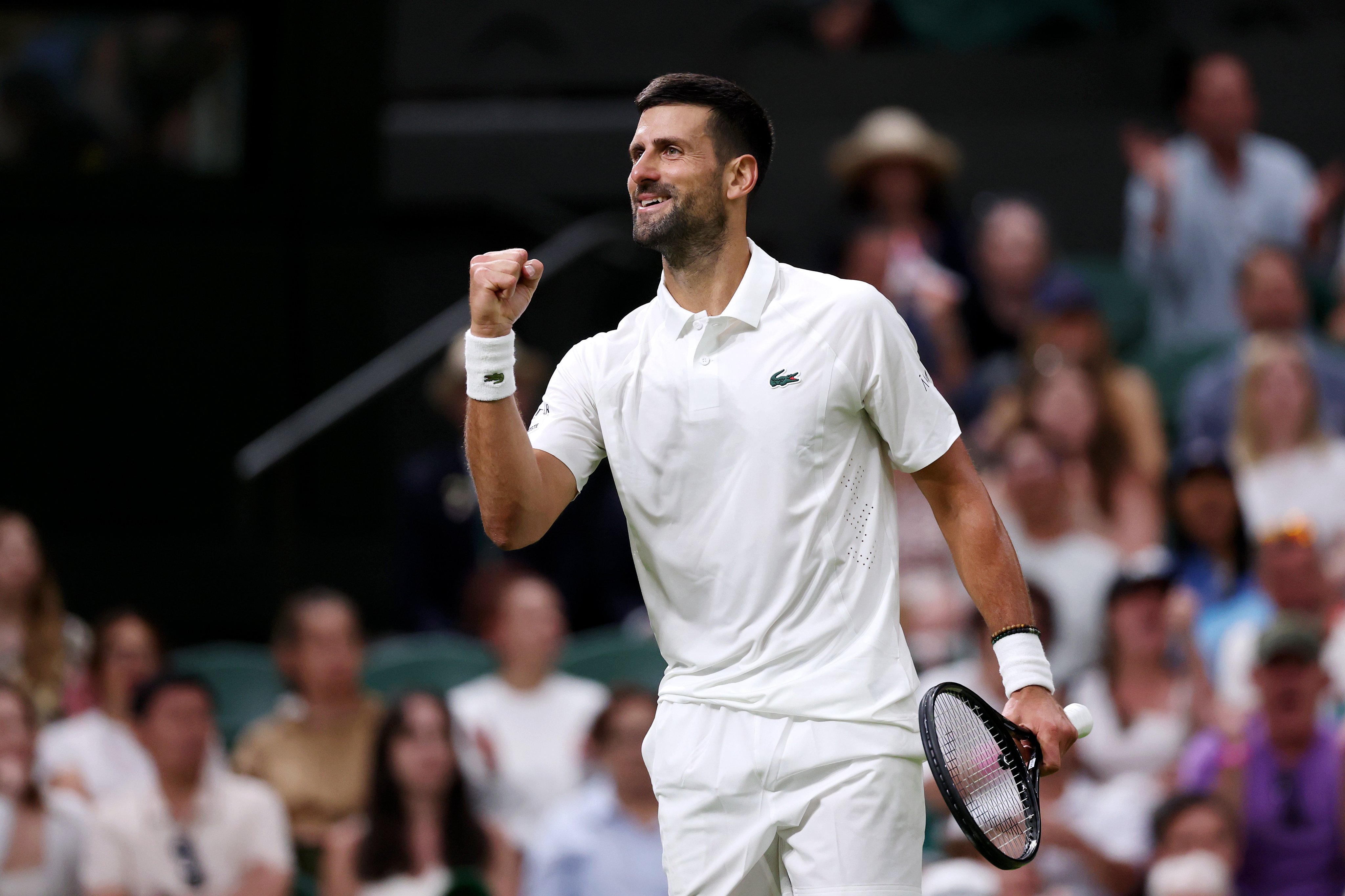 Novak Djokovic launching his campaign at Wimbledon. June 29, 2026. London, UK. Photo credit: The Championships/Laureus.